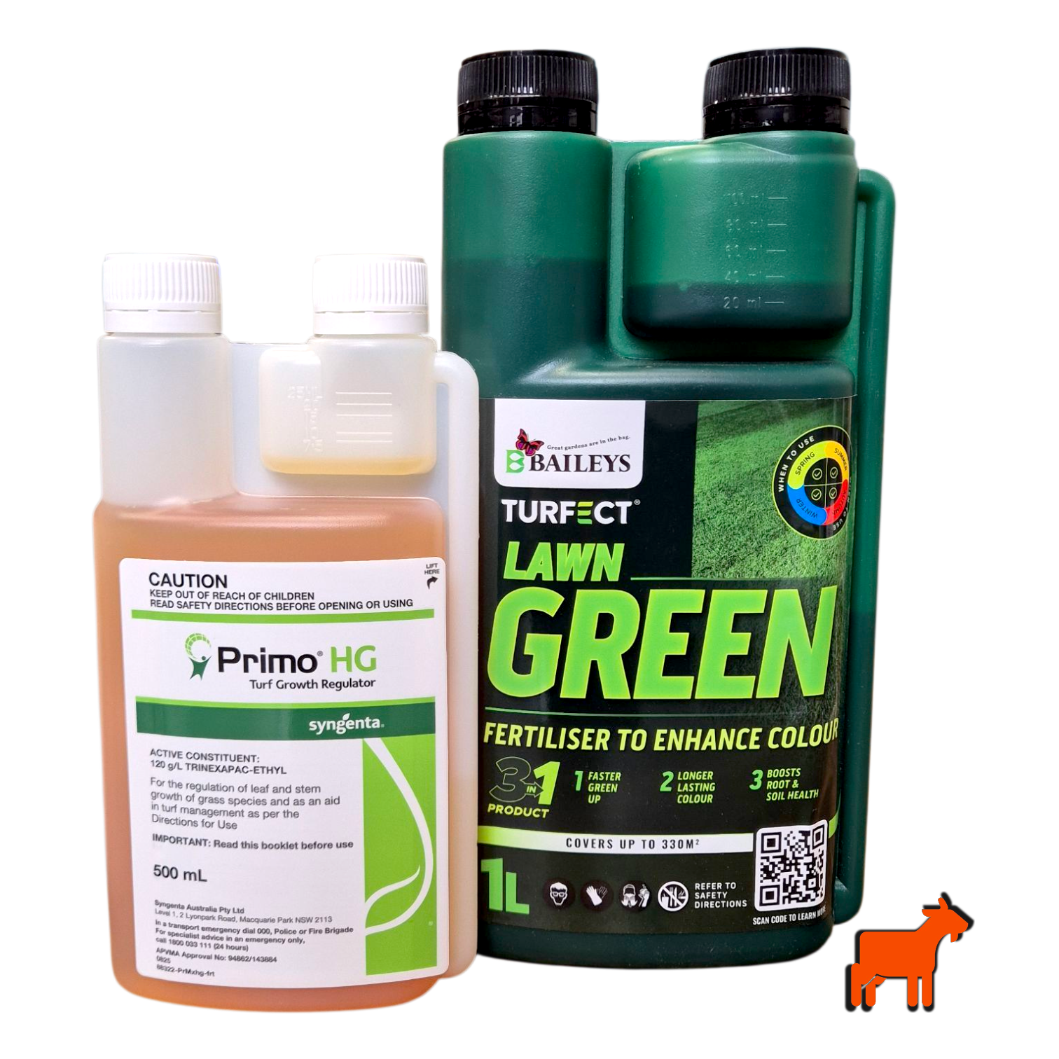 Primo PGR 500ml and Baileys Liquid Iron 1L lawn growth regulator and iron bundle