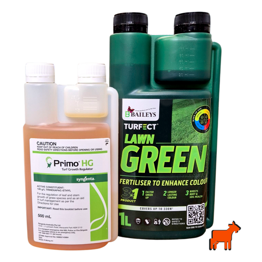 Primo PGR 500ml and Baileys Liquid Iron 1L lawn growth regulator and iron bundle