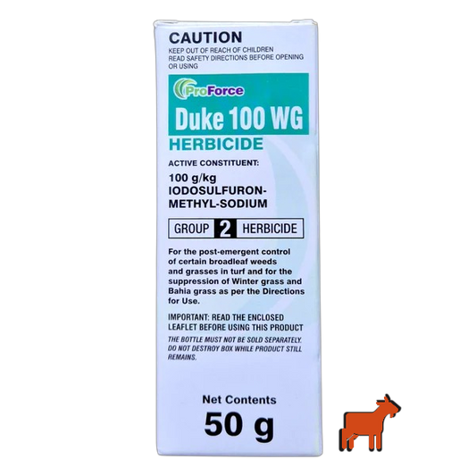 ProForce Duke 100WG herbicide 50g pack for onion weed, Guildford grass and broadleaf weed control