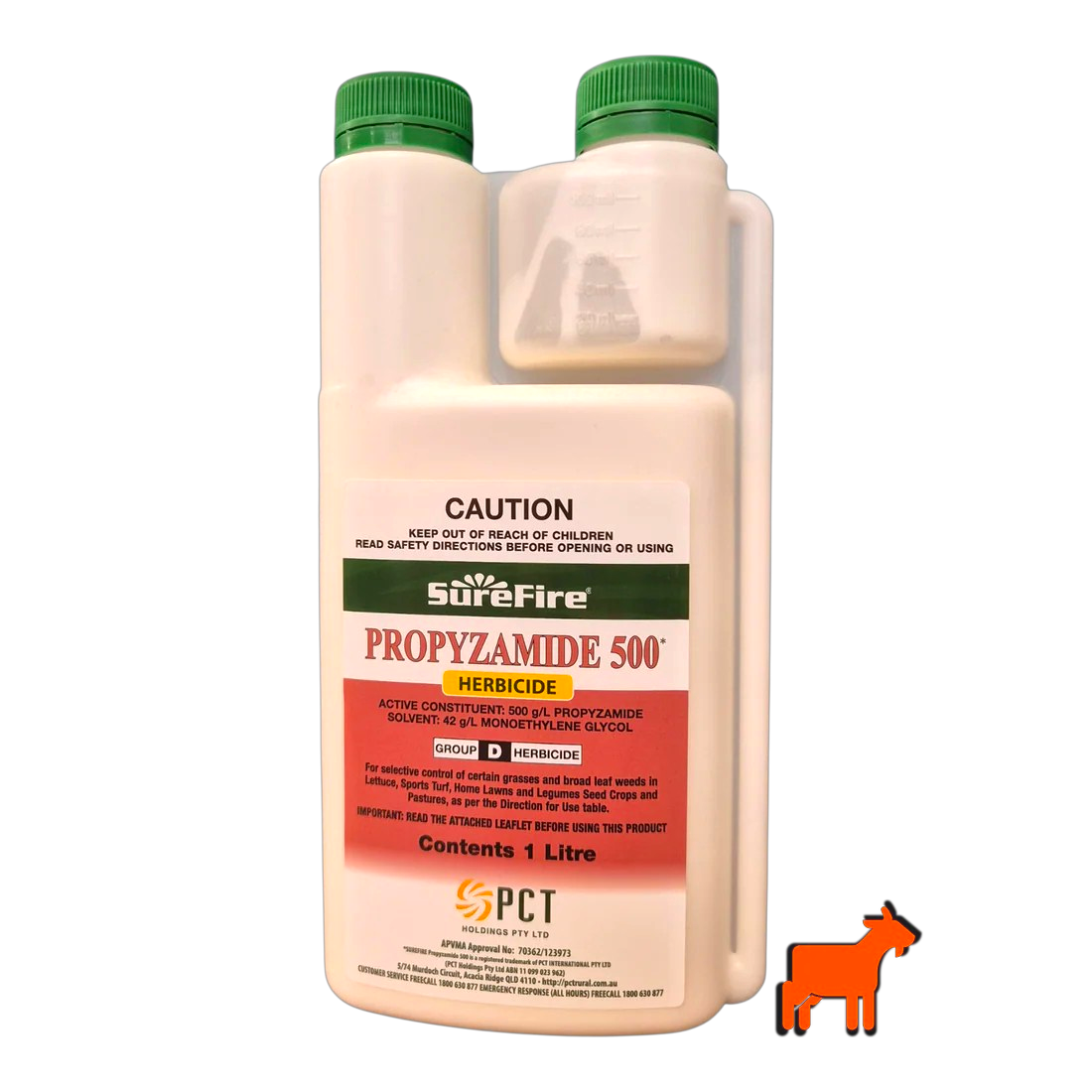 Surefire Propyzamide 500 SC 1L wintergrass and ryegrass killer for Couch and Buffalo lawns