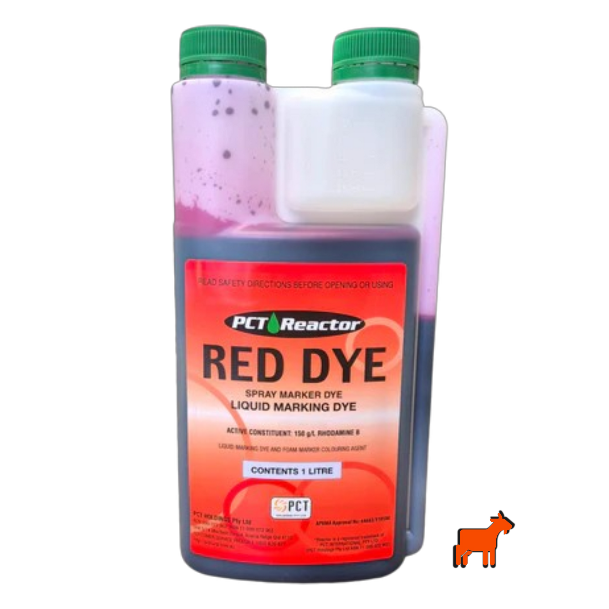 Reactor Red Dye Spray Indicator 1L bottle by Surefire – Rhodamine B marker dye for herbicide and fertiliser applications