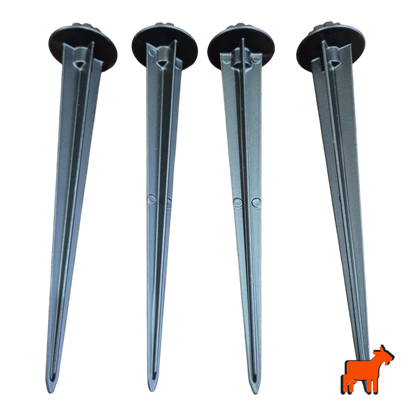 4-pack solar garden spotlight set with all components laid out