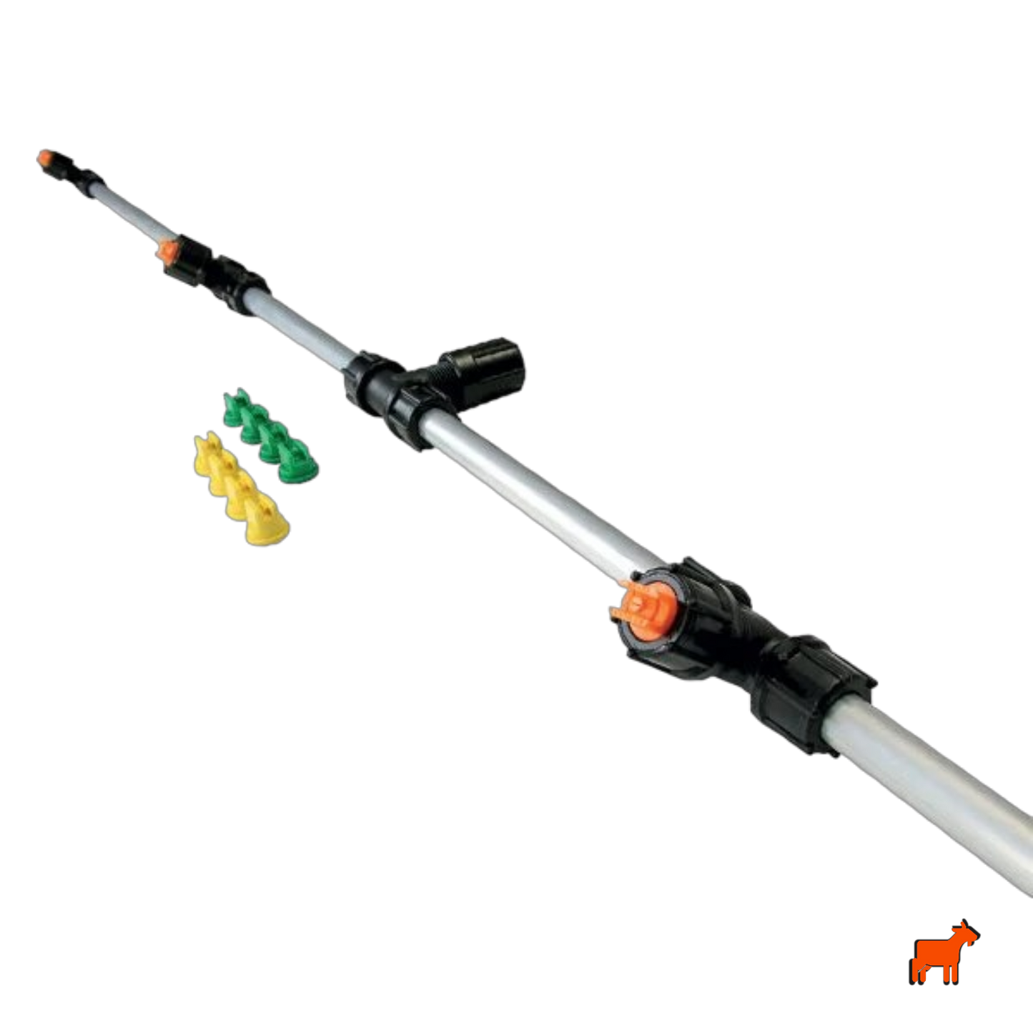 Solo 120cm 4-nozzle spray boom attachment with 80 degree ISO flat fan nozzles and ball valve filters for backpack sprayers
