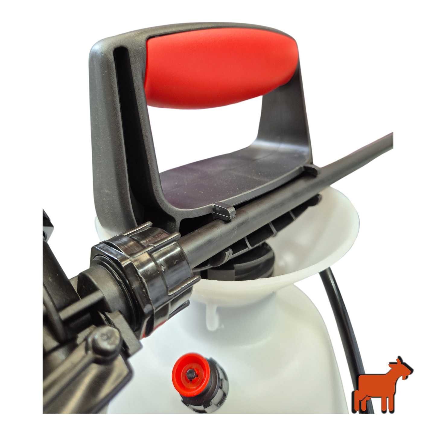 Close-up of adjustable cone nozzle on Solo 409 pressure sprayer