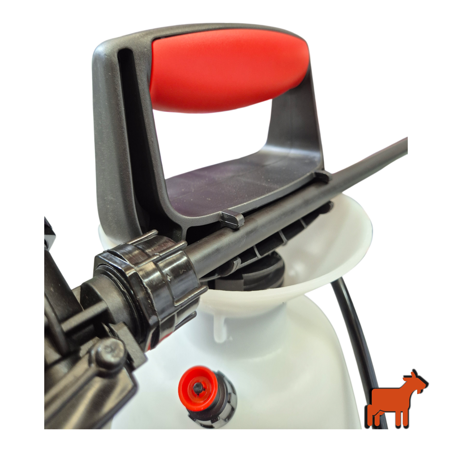 Close-up of adjustable cone nozzle on Solo 409 pressure sprayer