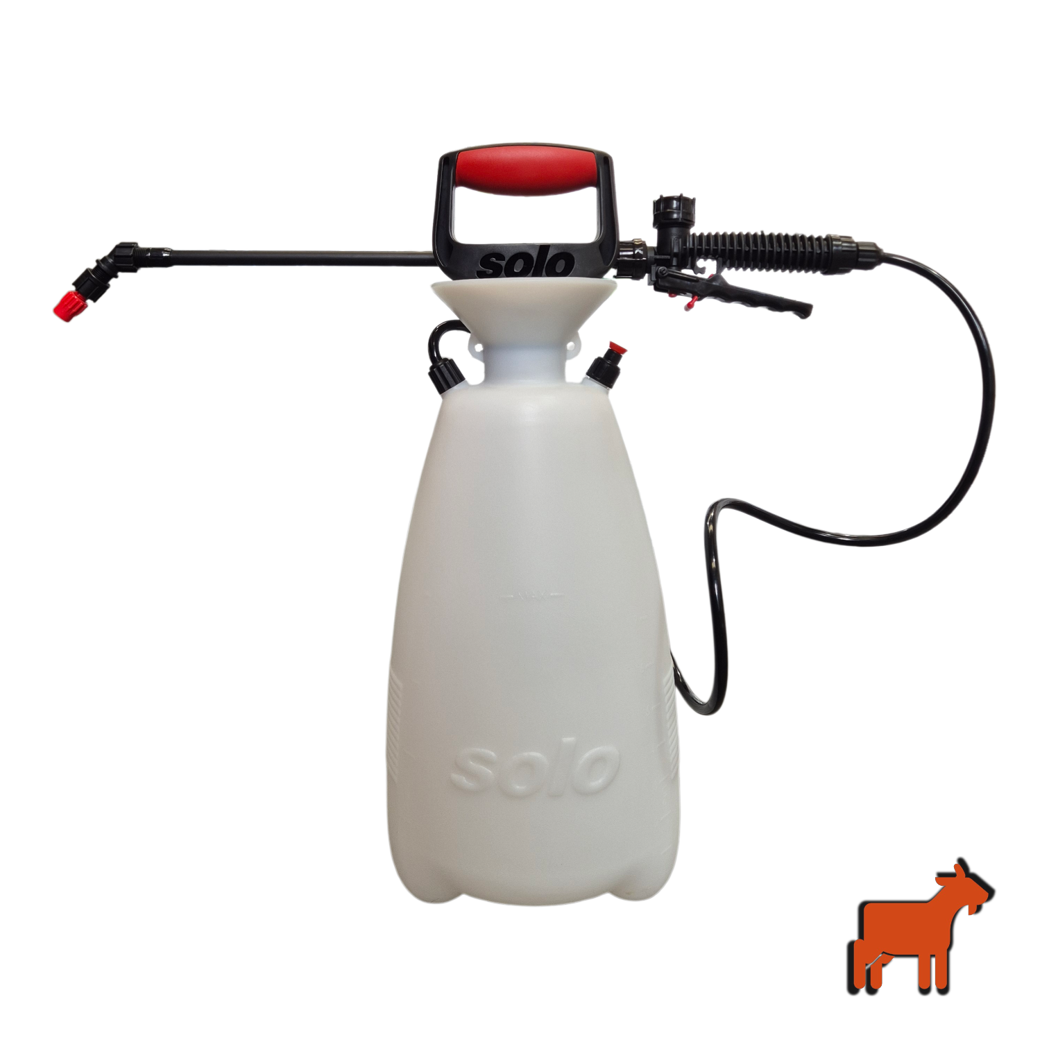 Solo 409 sprayer standing upright on three-leg stable base