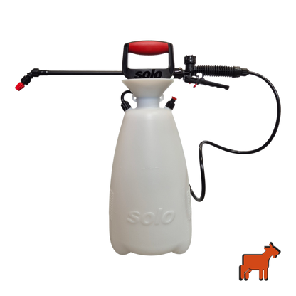 Solo 409 sprayer standing upright on three-leg stable base