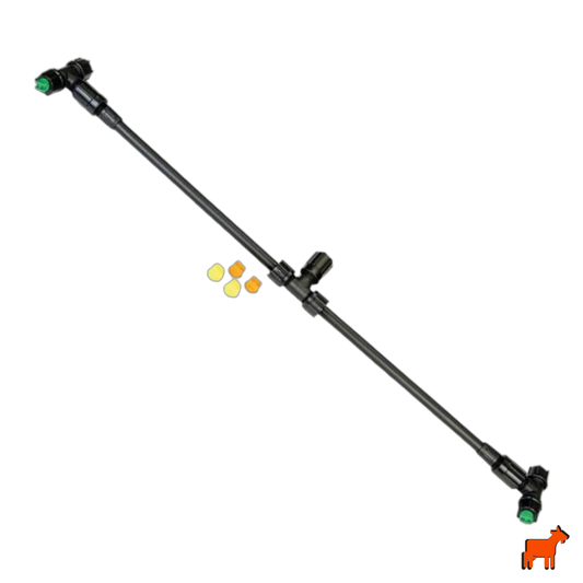 Solo 60cm 2-nozzle spray boom with 80 degree ISO flat fan nozzles and ball valve filters for backpack sprayers