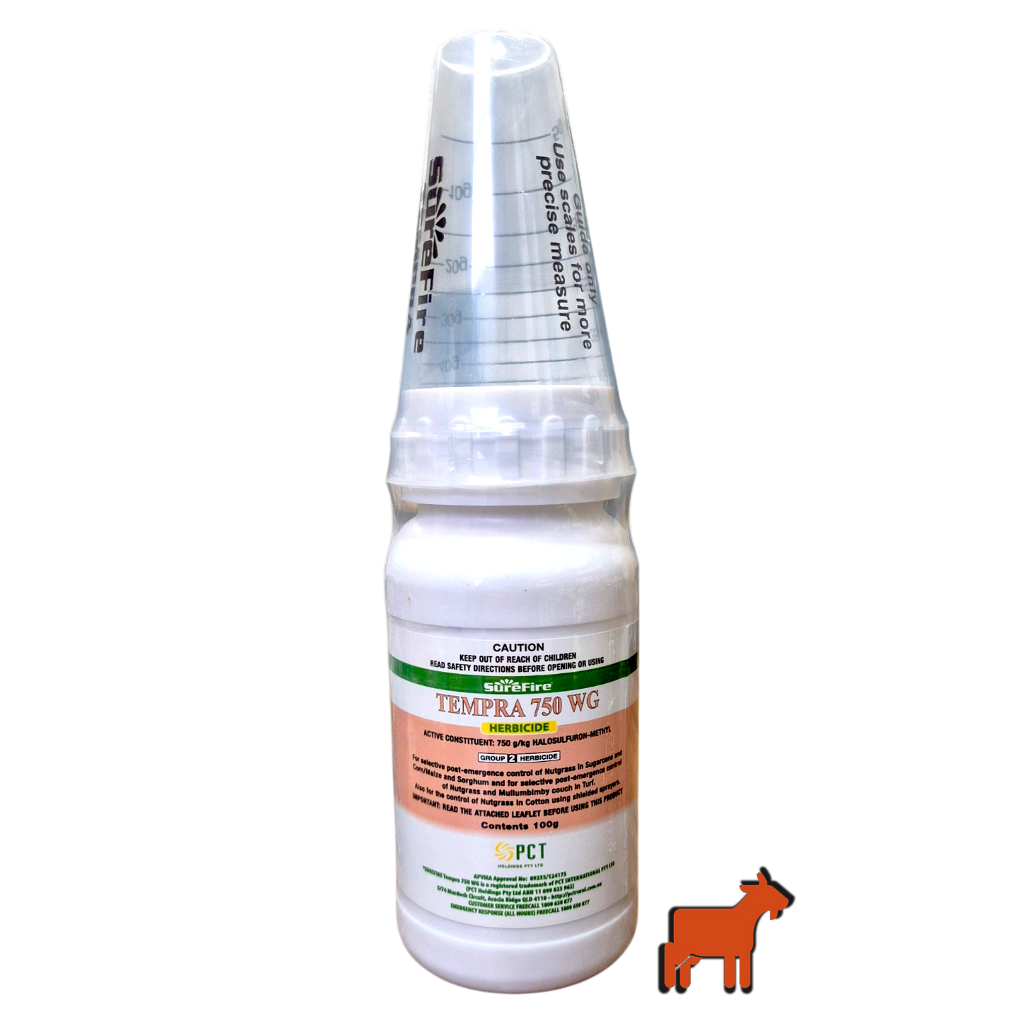 Surefire Tempra 750 WG 100g granular herbicide for treating larger lawns with nutgrass and Mullumbimby couch