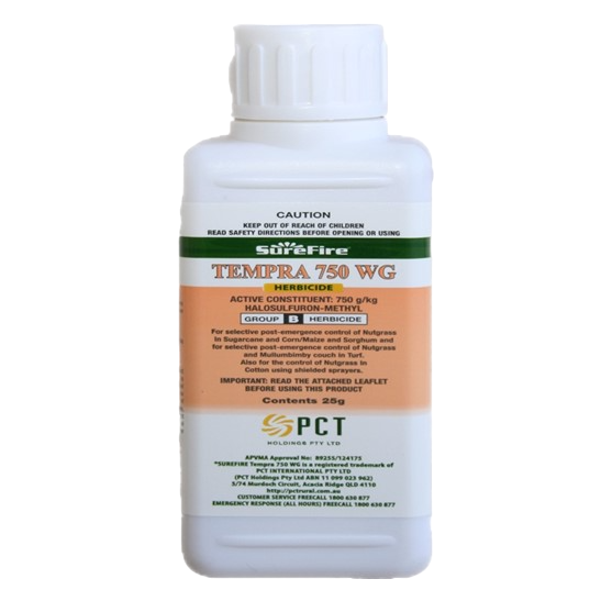 Surefire Tempra 750 WG granular herbicide 25g sachet for selective nutgrass control