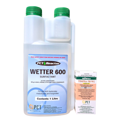 Surefire Tempra 750 WG and Wetter 600 bundle for nutgrass and Mullumbimby couch control in Australian lawns
