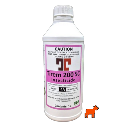 Tirem 200 SC Imidacloprid insecticide bottle for African Black Beetle, Argentinian Scarab and Billbug control in turf