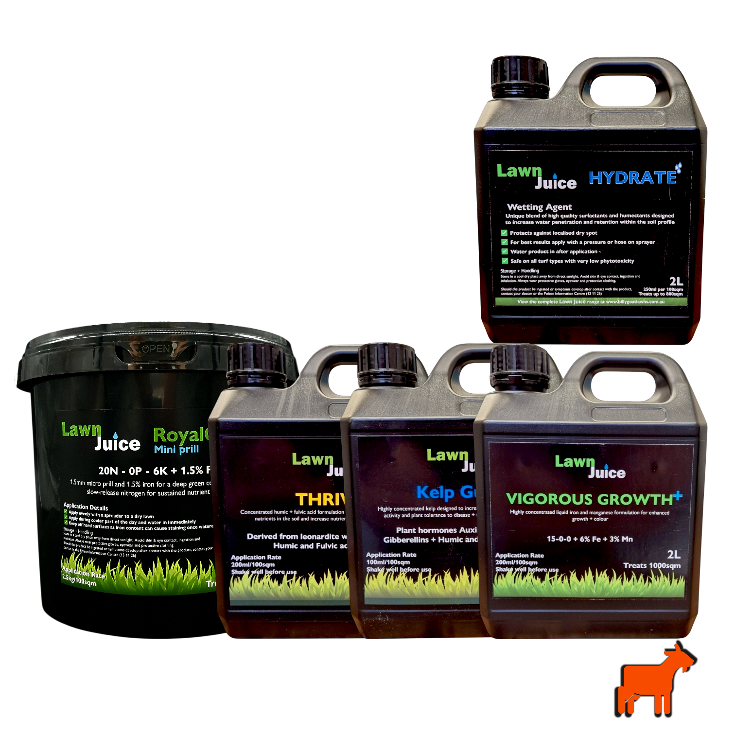 Mighty Goat Lawns year-round lawn care bundle – medium size without sprayer