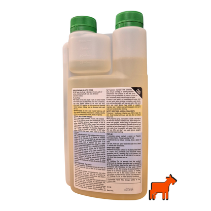 Back view of Zeus insecticide packaging for lawn and turf pest control