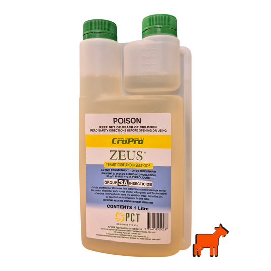 Zeus insecticide for lawn pest control including ants, beetles and common turf insects in Australian lawns