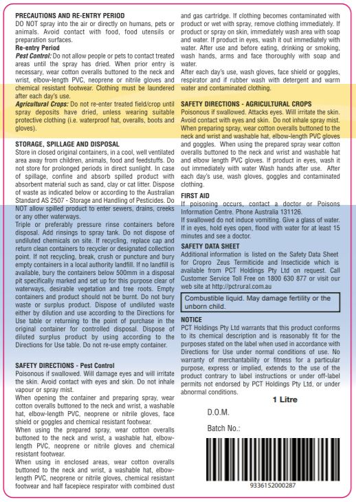 Zeus insecticide being applied to Australian lawn for armyworm, black beetle and ant control